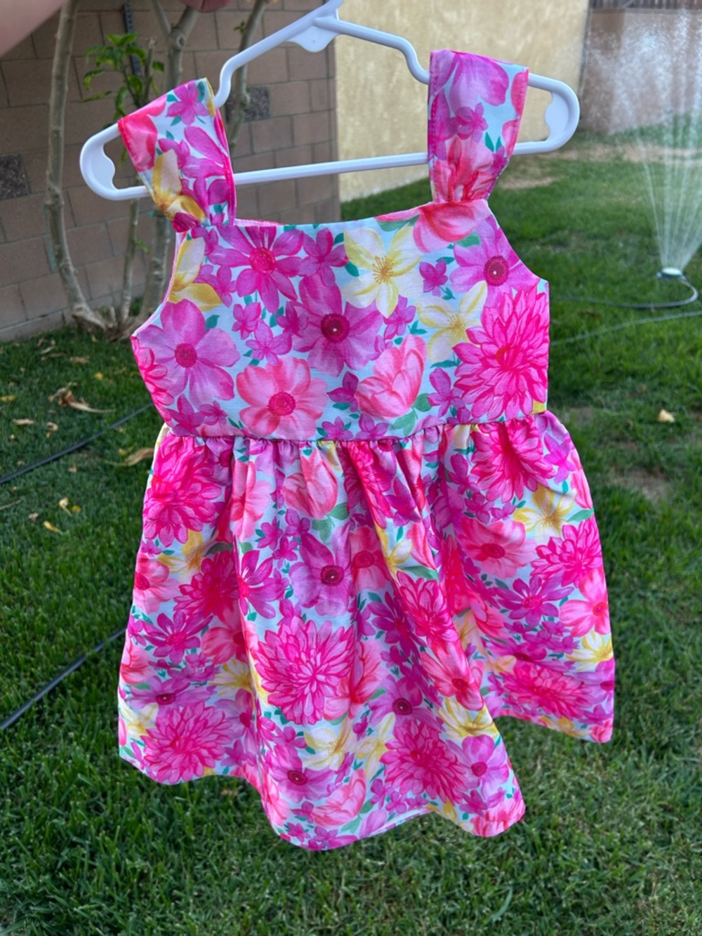 Girls Pink Floral Sundress - Sleeveless Summer Dress